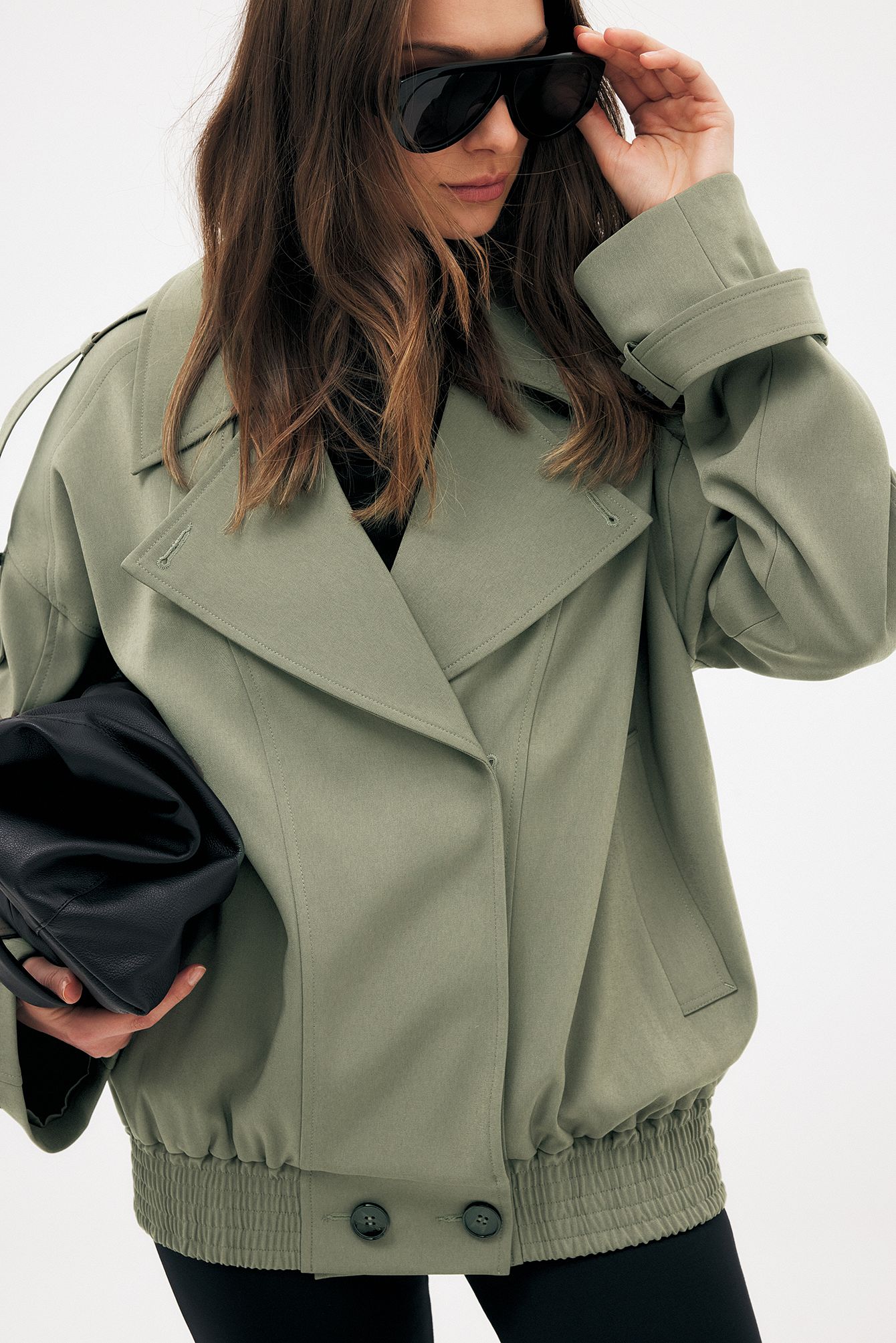 Kakhi green Bomber-trenchcoat