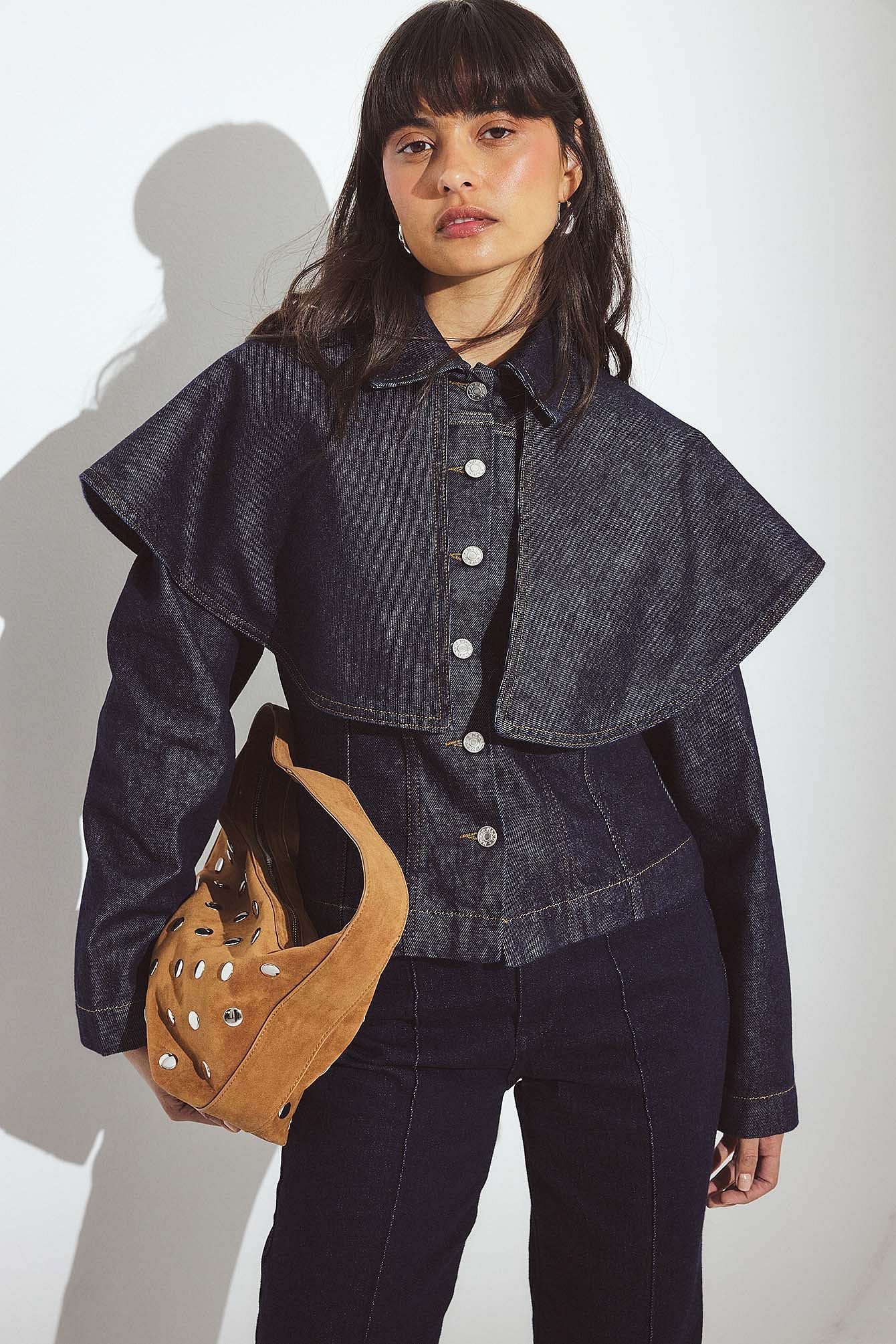 Rinse Wash Denimjacka med capedetalj