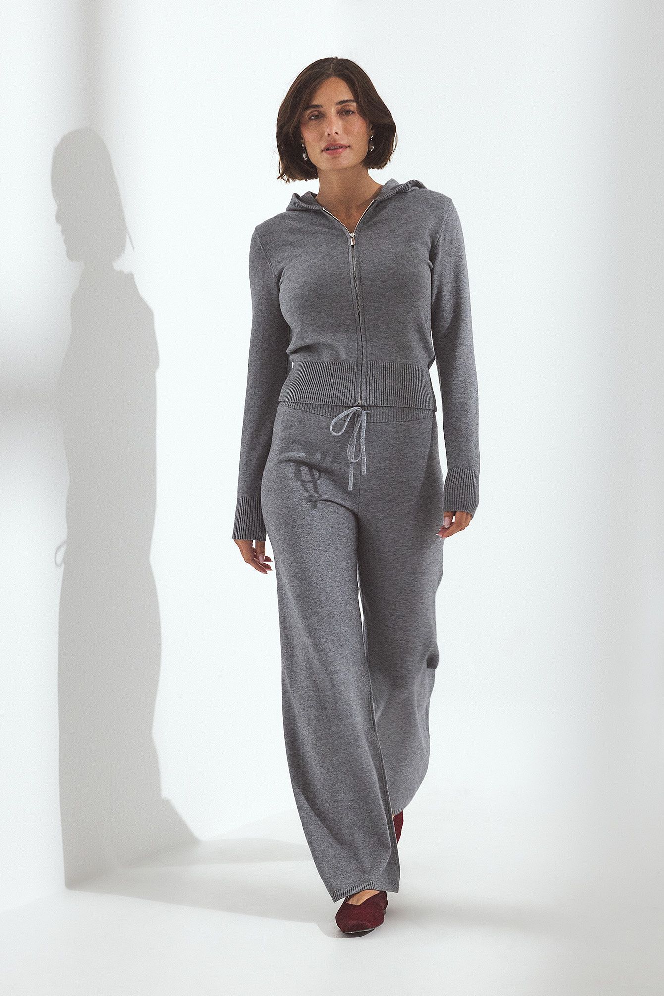 Mid Greymelange Strickhose
