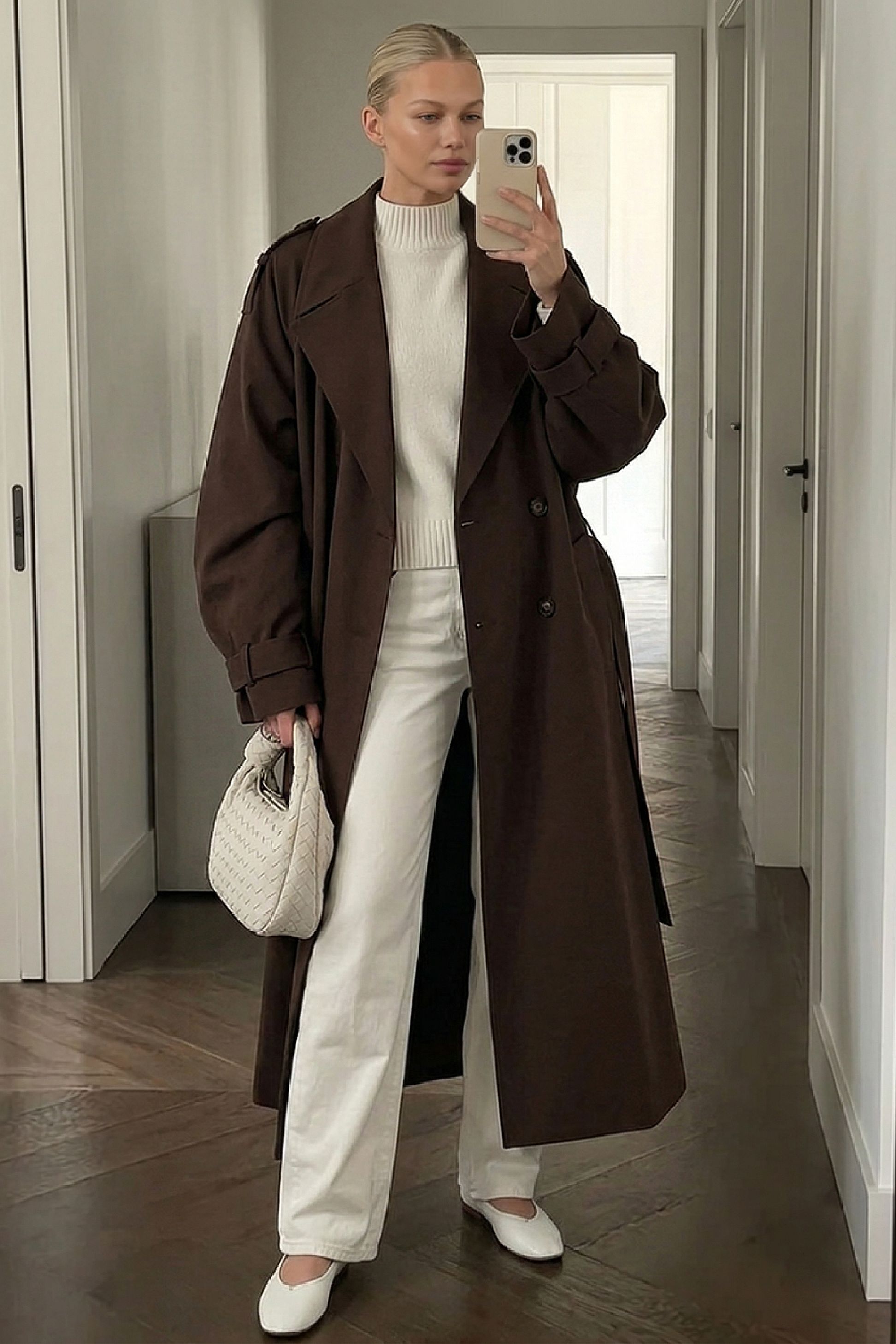 Brown Lång trenchcoat