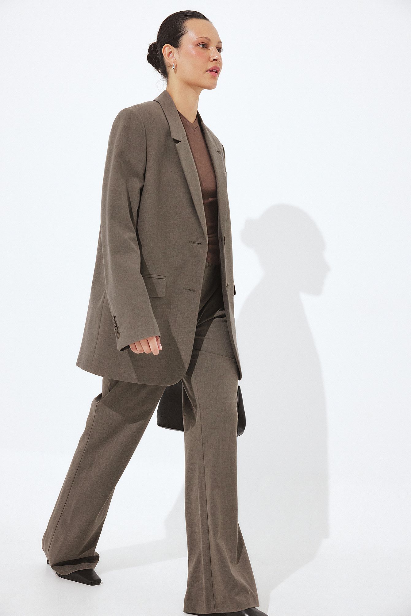 Brown Broek met middellange taille