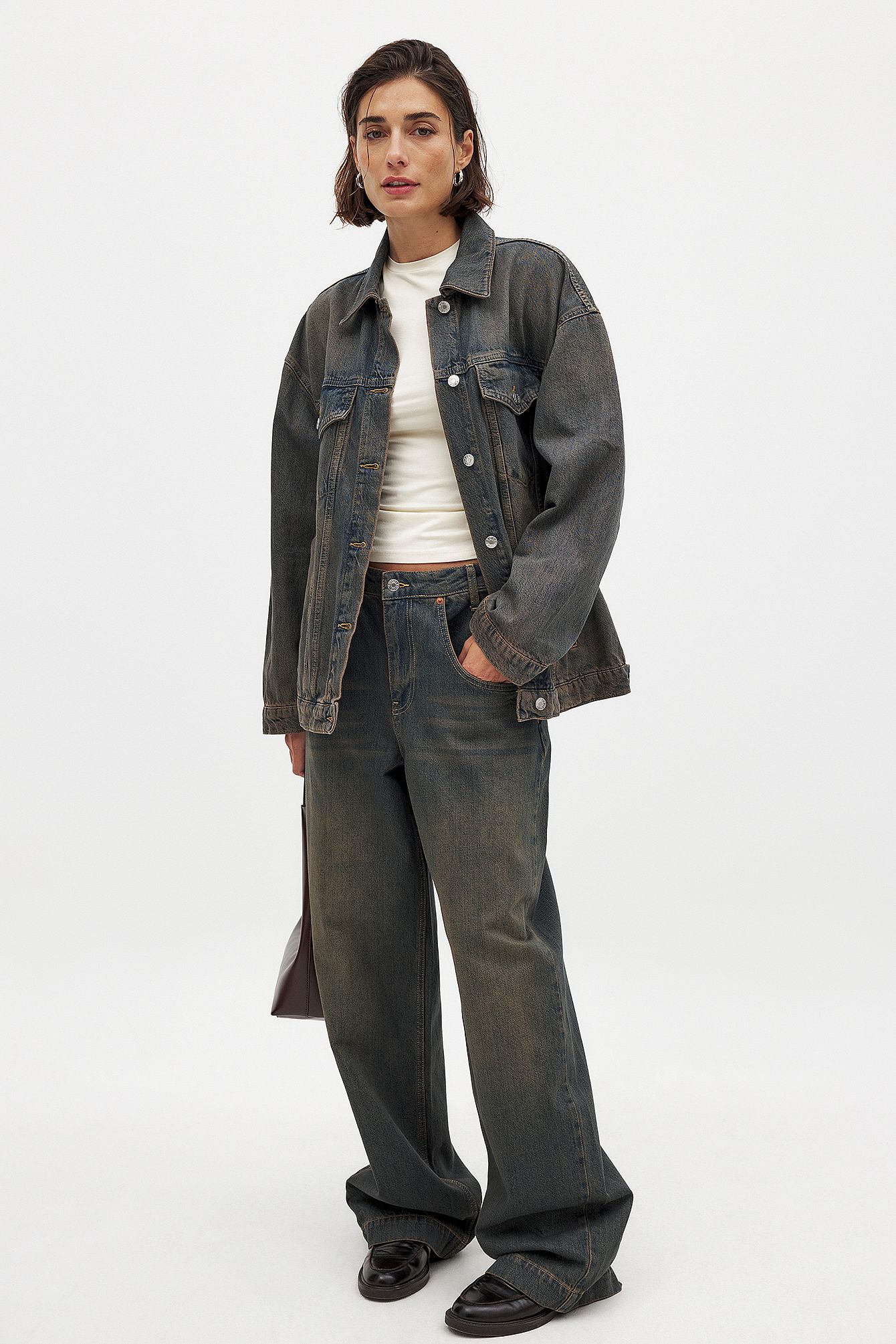 Dark Blue Klassisk oversized jacka i denim