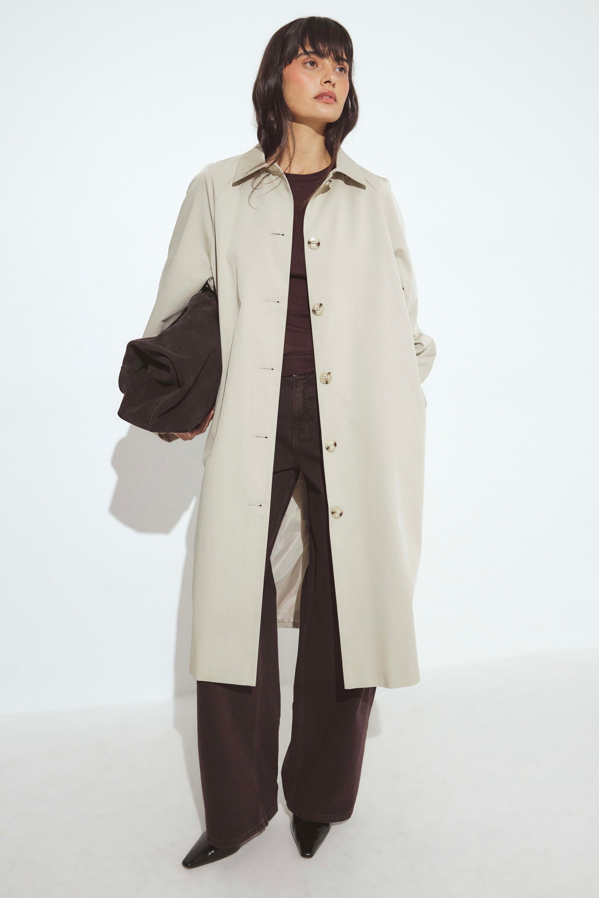 Beige Trenchcoat med raglanärm