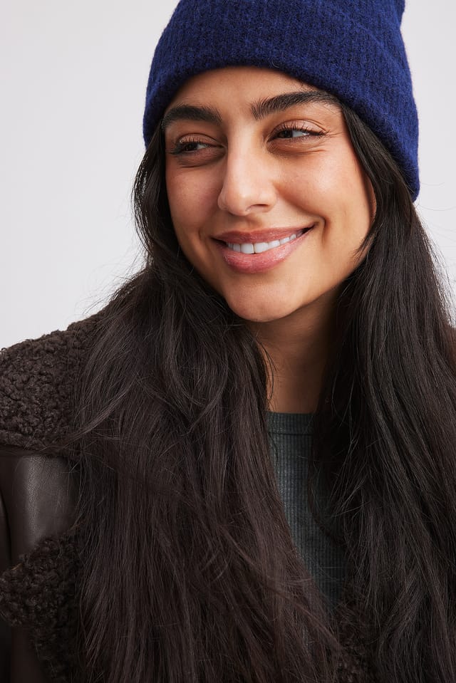 Navy Alpaca Blend Beanie