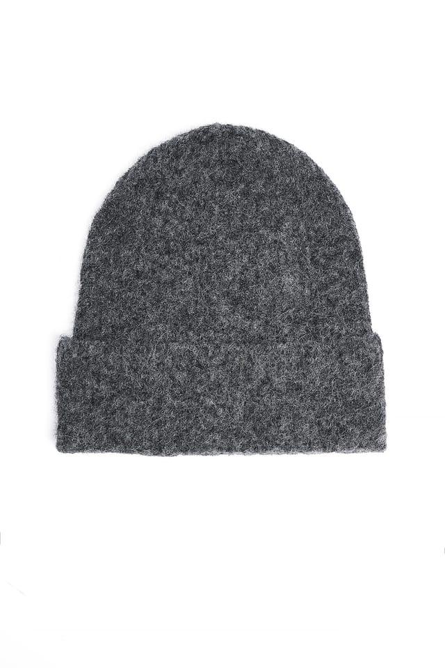 Grey Smoke Alpaca Blend Beanie