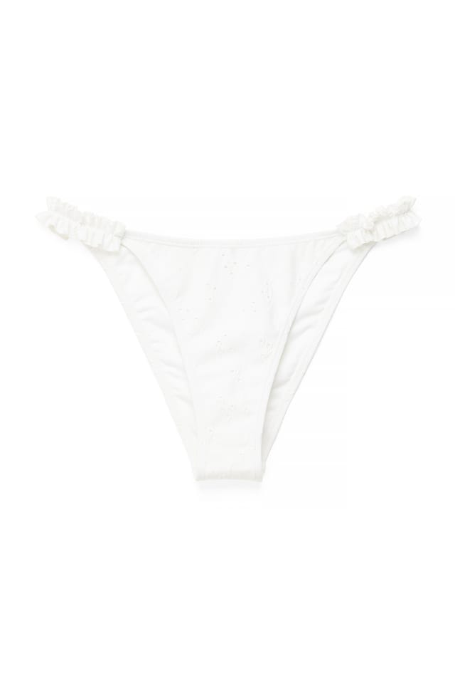 White Anglaise Bikini-Höschen