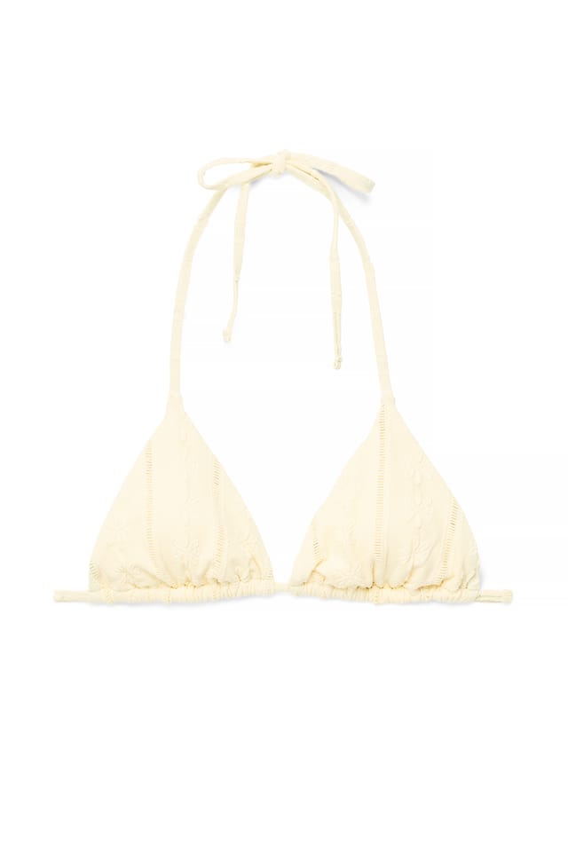 Light Yellow Anglaise Triangel-Bikini-Oberteil