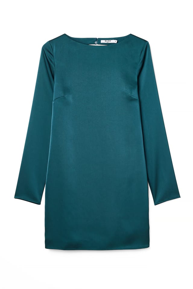 Petrol Blue Asymmetrisk miniklänning med öppen rygg