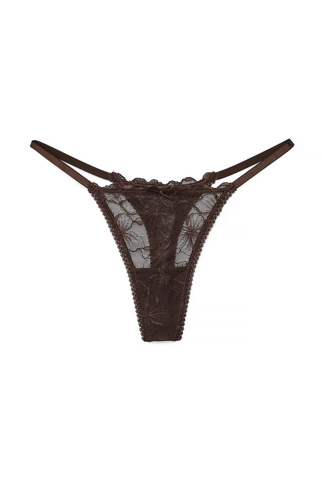 Brown Bow Detailed Tanga