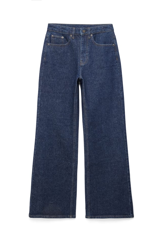 Rinse Wash Bridge High Waist Flared Jeans