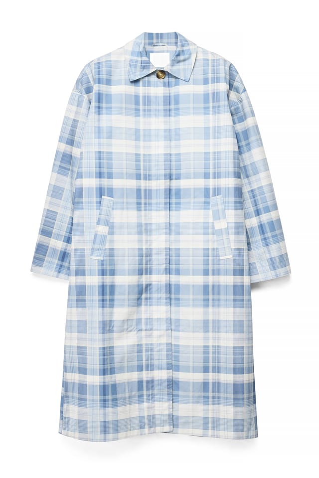 Blue Check Rutig trenchcoat