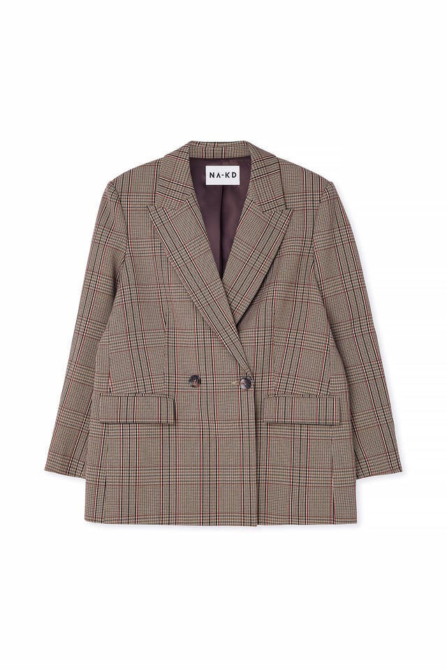 Check Double Breasted Check Blazer