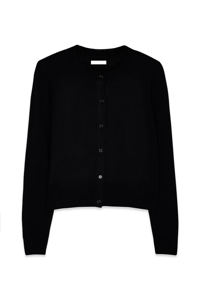 Black Strickjacke aus Feinstrick