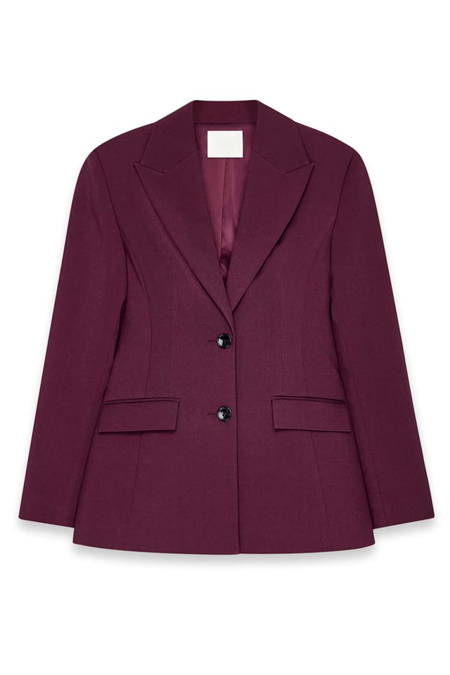 Deep Burgundy taillierter Hourglass-Blazer