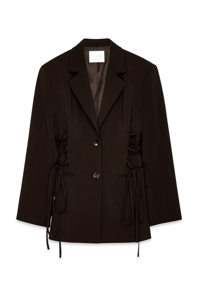Brown Blazer mit Schnürdetails
