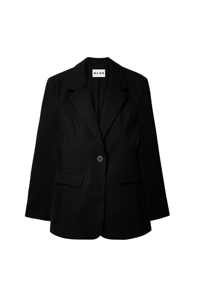 Black Taillierter Twill-Blazer