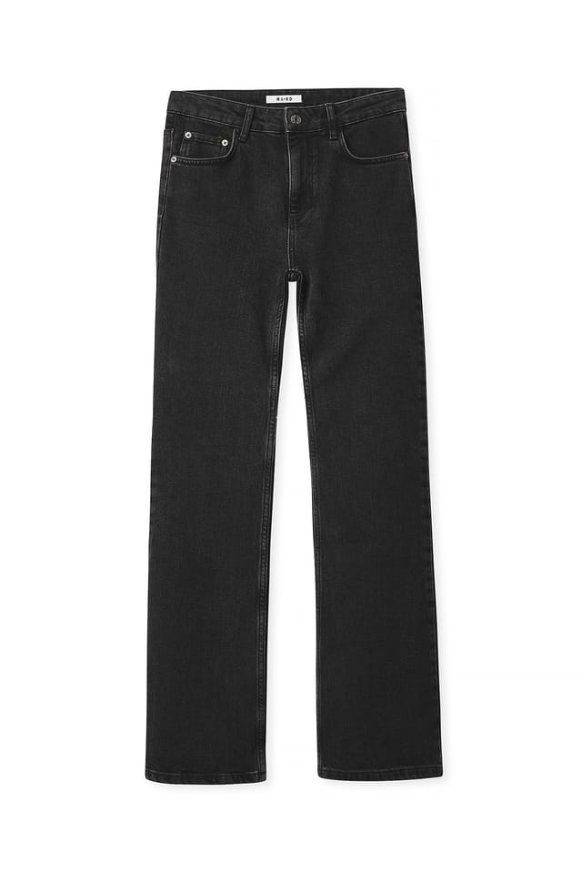 Black Utsvängda jeans med hög midja