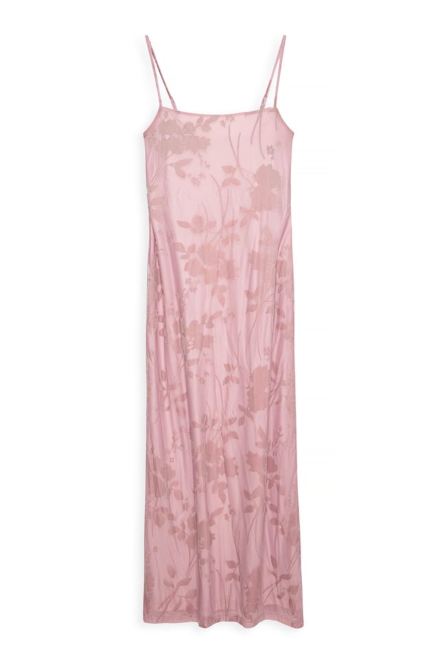 Dusty Pink Maxiklänning med blomtryck