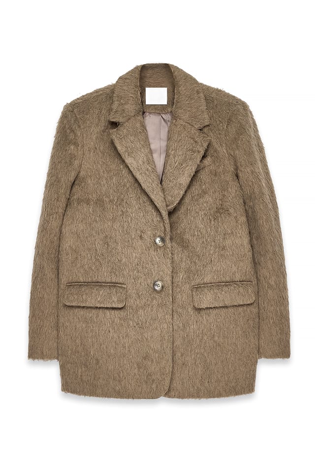 Mauve Fluffy Blazer