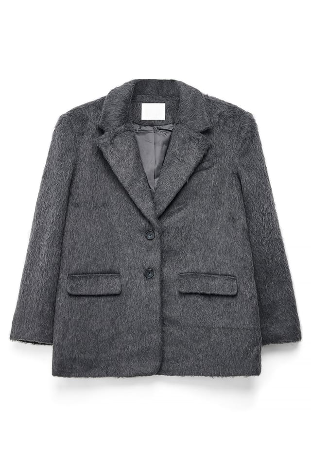 Grey flauschiger Blazer