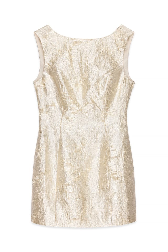 Cream ärmelloses Minikleid mit Fransen