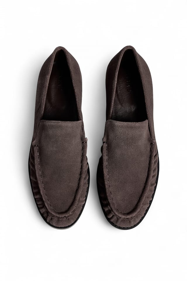 Brown Wildleder-Slipper mit Raffung