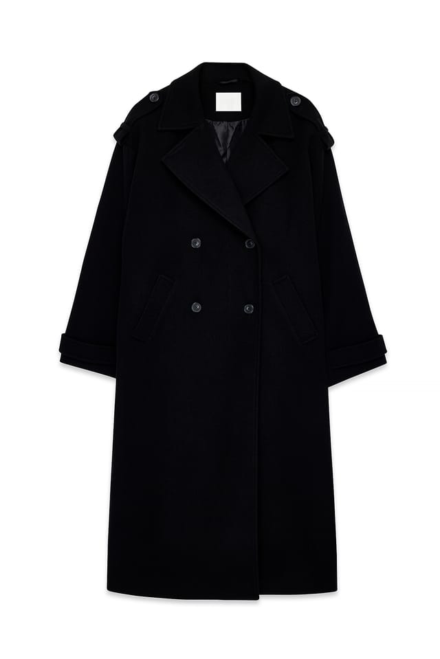 Black Oversize-Trenchcoat