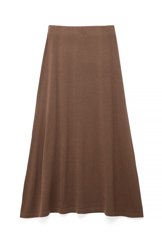 Brown Midirock aus Strick mit mittlerer Taille