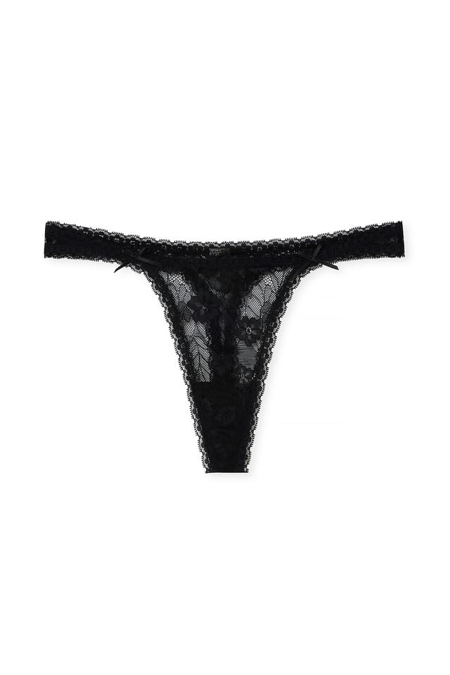 Black Spitzen-String