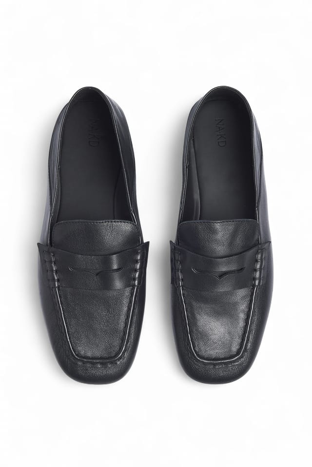 Black Step-In-Lederloafer