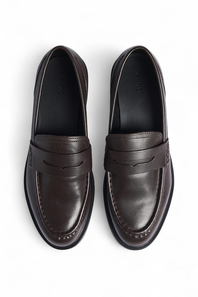 Brown Leder-Slipper