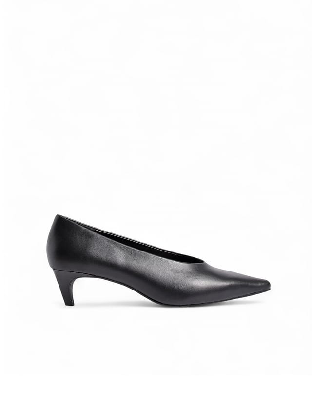 Black Leather Pumps