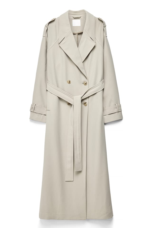 Beige Langer Trenchcoat