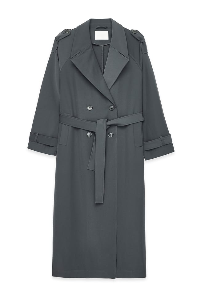 Dark Grey Langer Trenchcoat