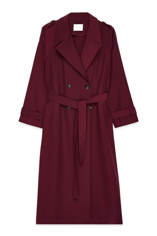 Dark Burgundy Langer Trenchcoat