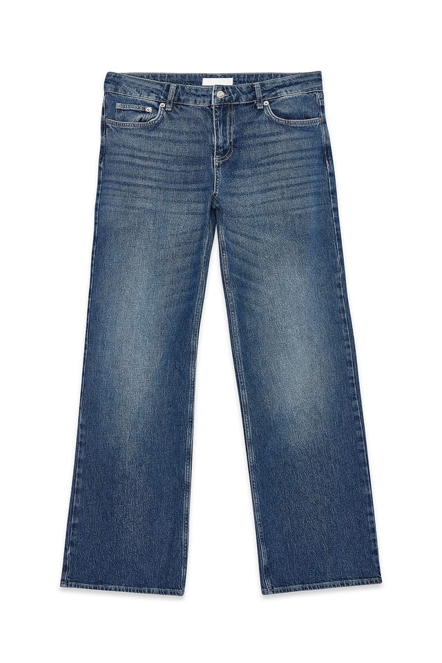 Dark Blue Jeans med låg midja