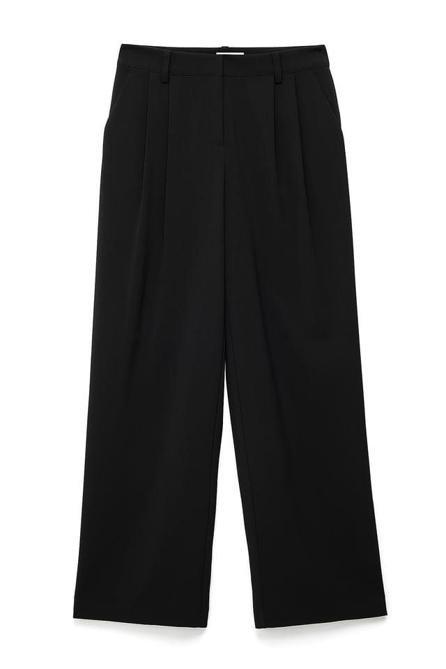 Black anzughose mit niedriger taille