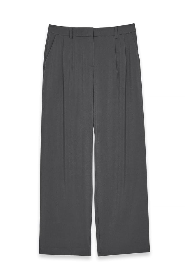 Grey anzughose mit niedriger taille