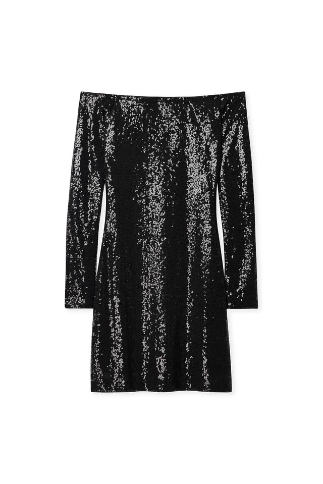 Black Schulterfreies Minikleid