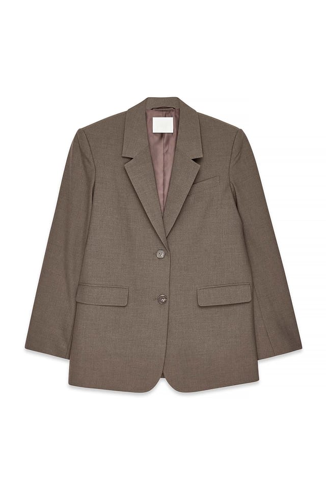 Brown Oversize-Blazer aus Melange