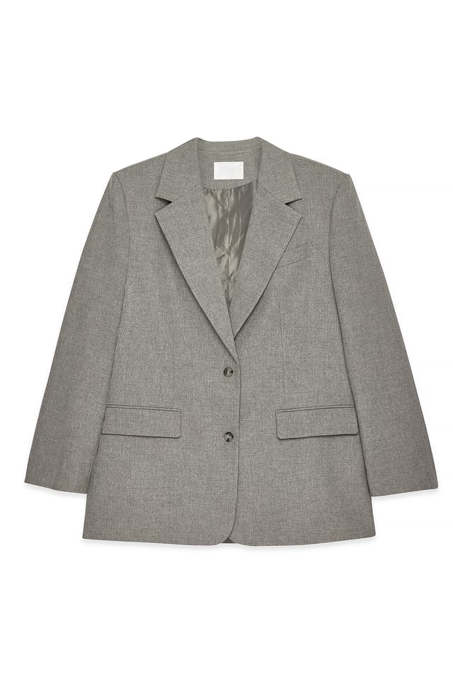 Greige Oversize-Blazer aus Melange