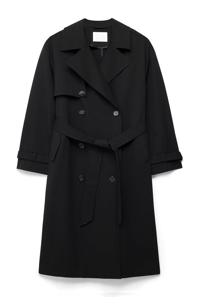Black Oversize-Trenchcoat