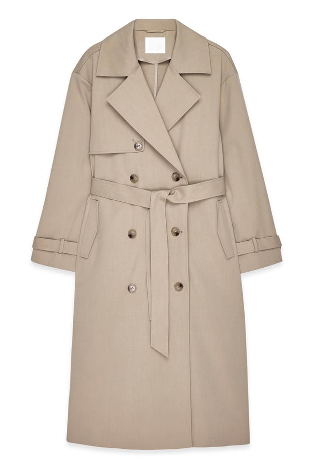 Beige Oversize-Trenchcoat