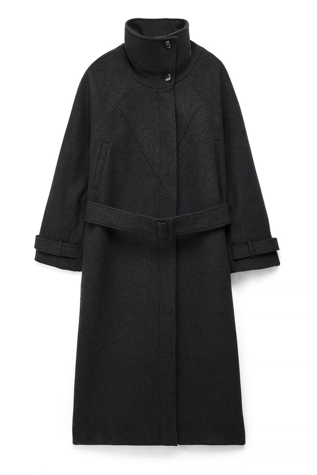 Grey Oversize-Wollmantel