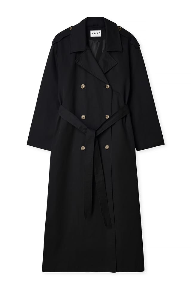 Black Oversize-Trenchcoat
