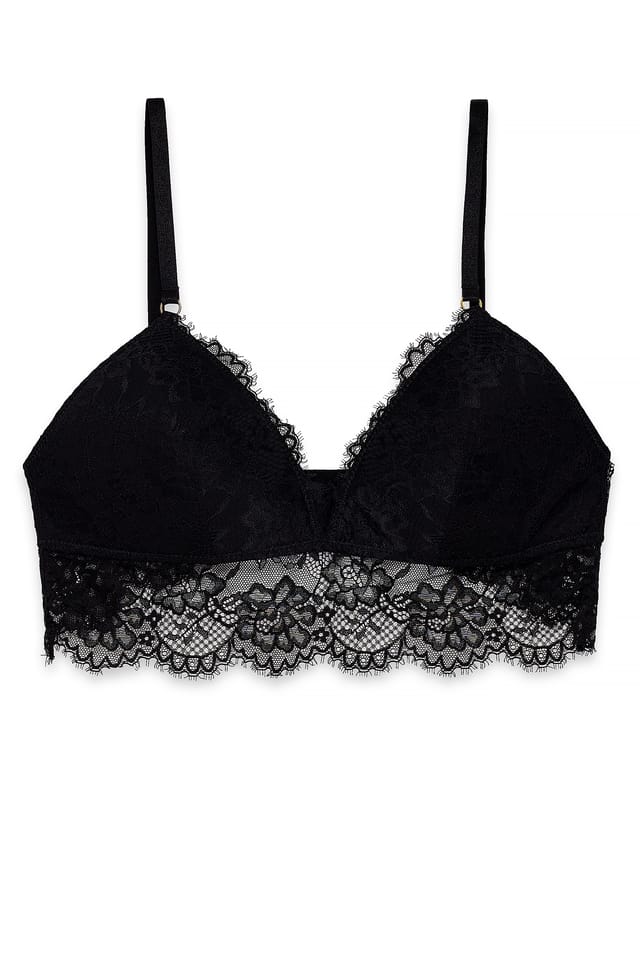 Black Brassière en dentelle rembourrée