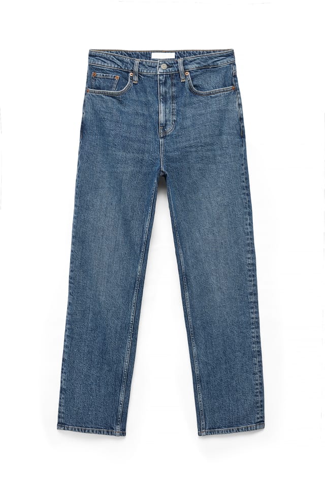 Mid Blue Pier High Waist Slim Jeans