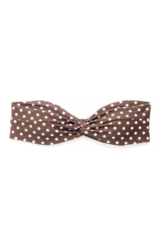Dot Print bedrucktes Bandeau-Bikini-Oberteil