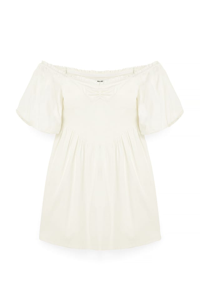 White Puff Sleeve Off Shoulder Mini Dress