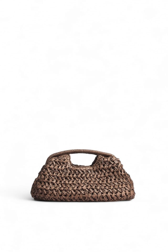 Brown Clutch aus Raffiabast